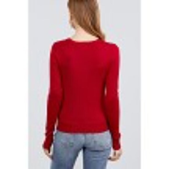 Active Usa Small Dark Red V-Neck Button Down Cardigan NWT - Picture 10 of 11